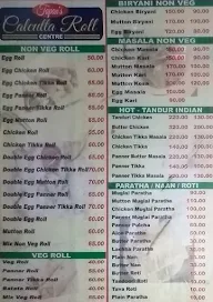 Calcutta Roll Center menu 1