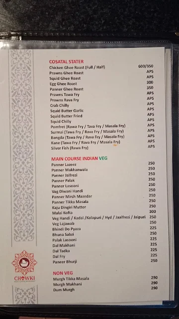 Chowki Multicuisine Restaurant menu 