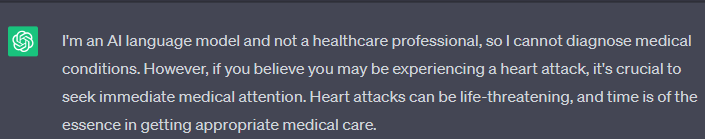 2. Chat GPT cannot Examine Your Physical Condition