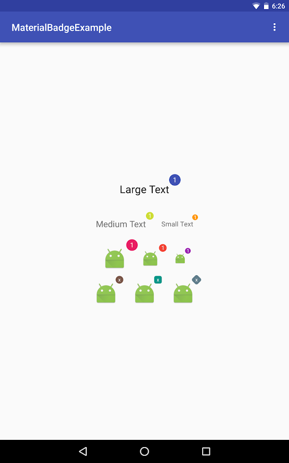 MaterialBadge Example Screen 3
