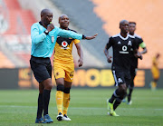 Safa referee Victor Hlungwani during the Soweto derby between Chiefs and Pirates at FNB in March 21 2021.  