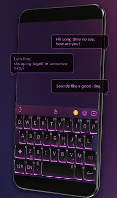 Black Purple Light Keyboard Themeのおすすめ画像3