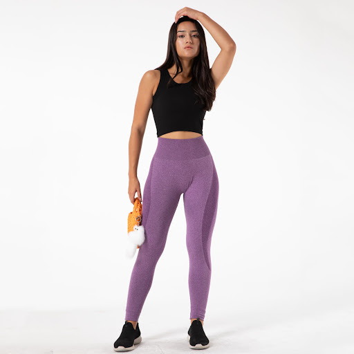 Title 4, Womens Purple High Waist Seamless Tight Yoga P...
