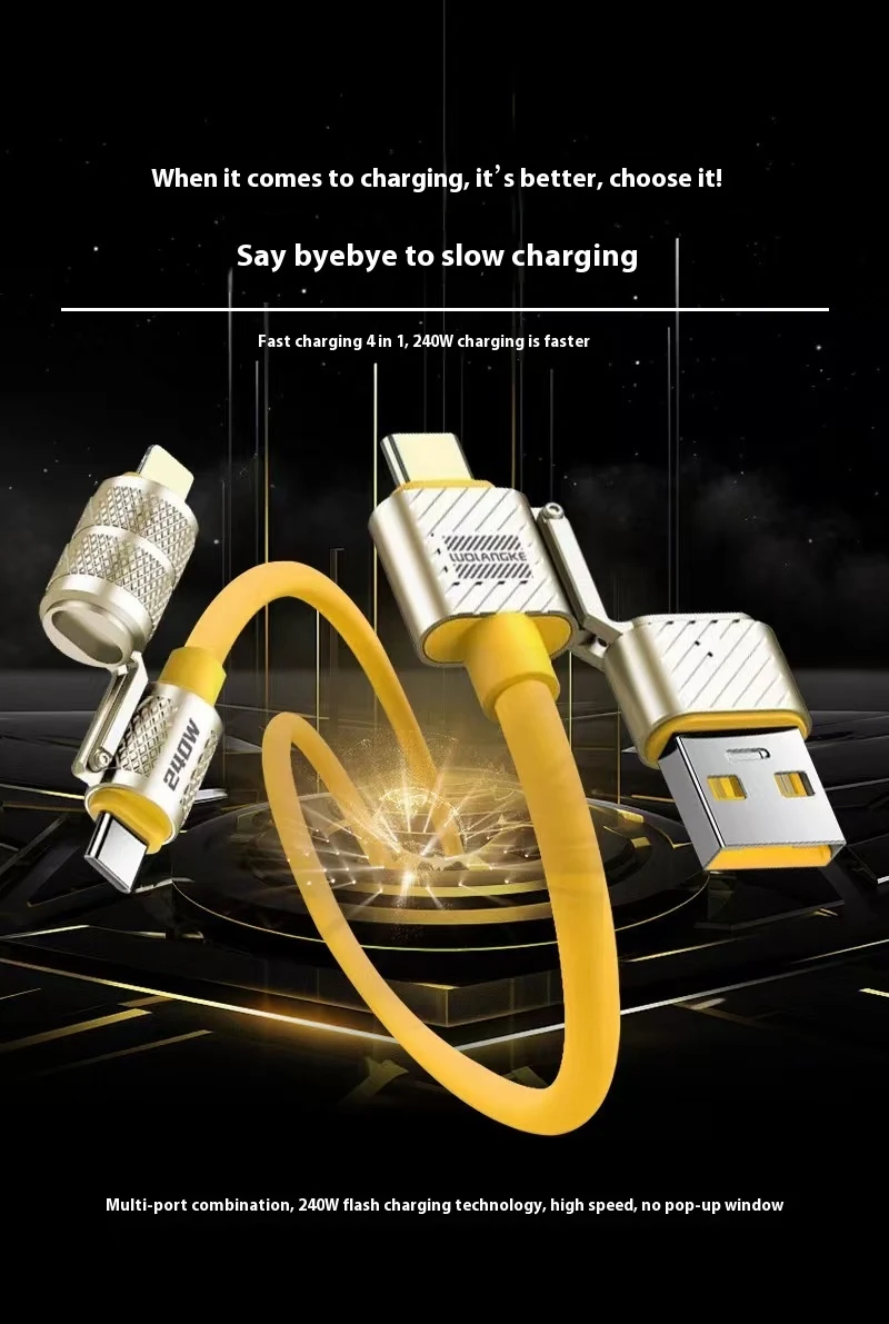 Title 1, 120W Zinc Alloy Fast Charging Four-in-One Cable...