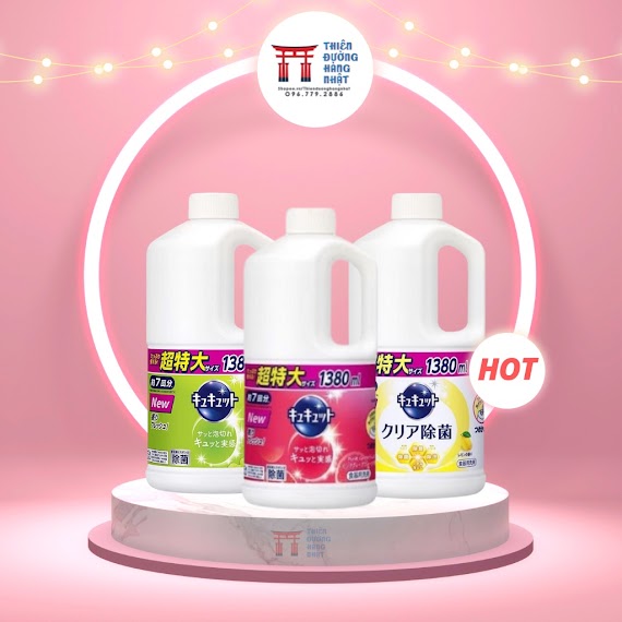 Nước Rửa Bát Kao Đậm Đăc 1380Ml An Toàn, Diệt Khuẩn Tẩy Sạch Bẩn Trên Chén Đĩa Nhật Bản