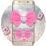 Cover Image of Download Glitter Pink Bow Keyboard 1.0 APK