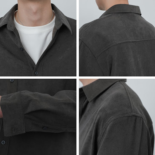 Title 2, Mens loose solid color long sleeve shirt, offe...