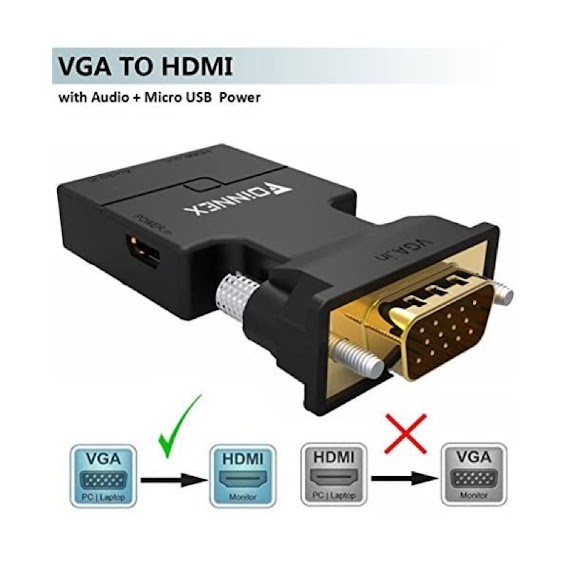 Đầu Chuyển Đổi Tín Hiệu Từ Vga Sang Hdmi Vga To Hdmi Converter Có Âm Thanh