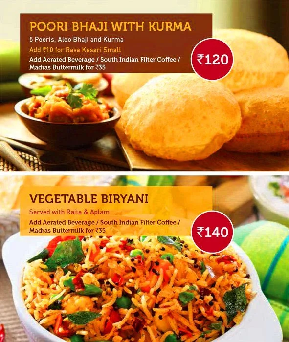 Sagar Ratna menu 