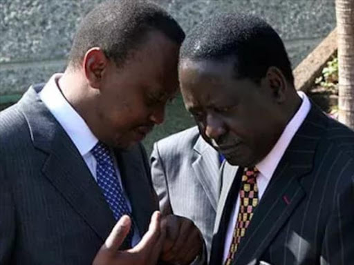 Jubille Party leader Uhuru Kenyatta and ODM counterpart Raila Odinga