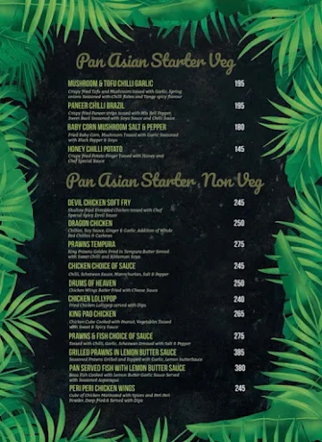 Nu Air Premium Cafe menu 