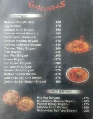 Golcondas Chef menu 2