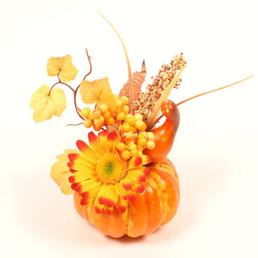Title 7, Pumpkin decoration and maple leaf props. Create...