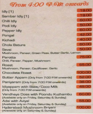 Sree Annapoorna - Rajastreet Branch menu 3