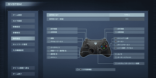 オプションでボタン割り当てを変更可能