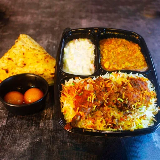 Chicken Kheema + 2 Paratha + Chicken Tikka Dum Biryani + Raita + Dessert