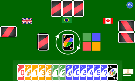 Color number card game: uno Screenshot