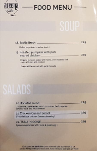 Areena Bar menu 1