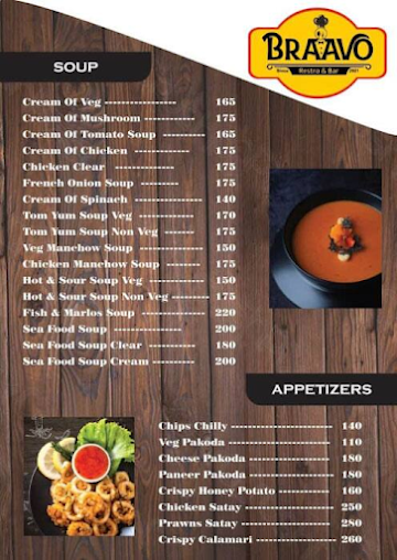 Braavo Resto & Bar menu 