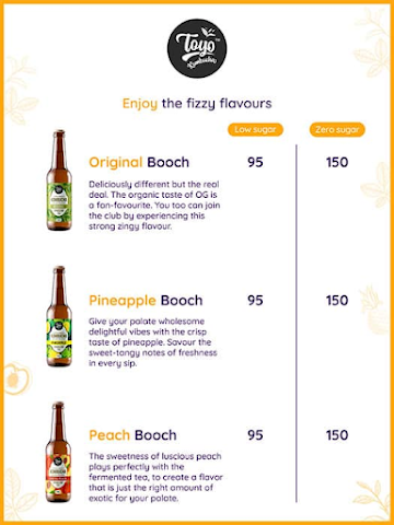 Toyo Kombucha menu 