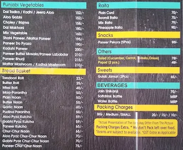 Amritsari Express, Food Court menu 