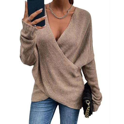 Title 8, New Cross Loose Outer Wear Womens Knitted Sweater