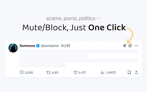 Twitter One Click Mute / Block
