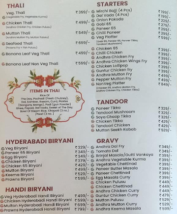 Bagundi Biryani menu 