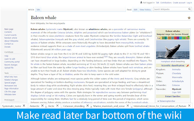 Read Wiki Later chrome extension