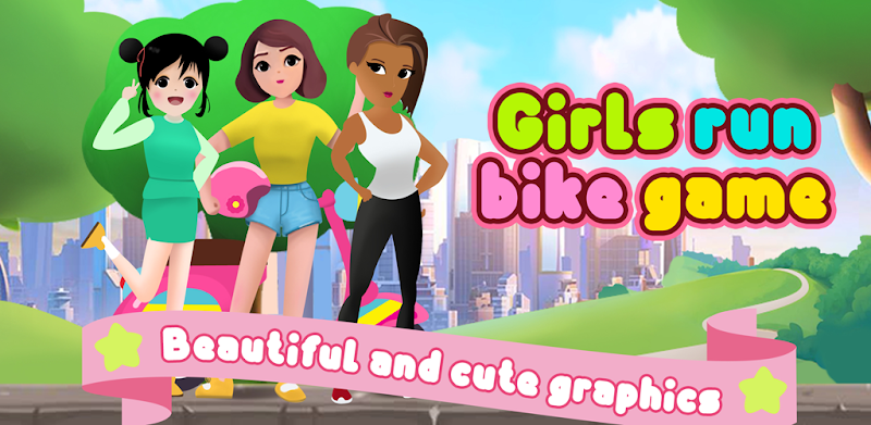 Girls run bike: Real bike racing