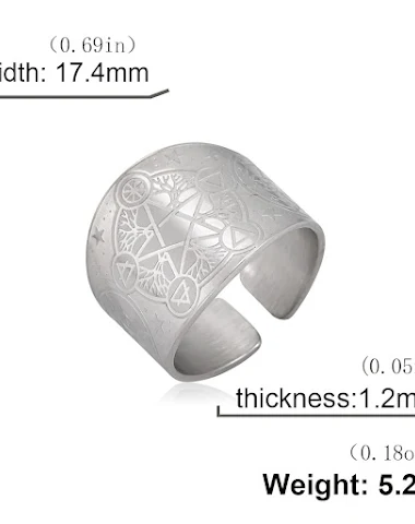 Heren roestvrijstalen ring met vijf - 3