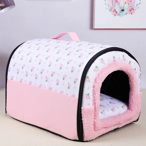 Comfortable Dog Houses Pet Kennels Winter Warm Plush Puppy Nest Dogs Cat Litter Cave Deep Sleep Bed Домик Для Собак