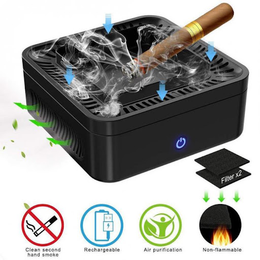 Title 1, Ashtray Portable USB Rechargeable Smokeless Ash...