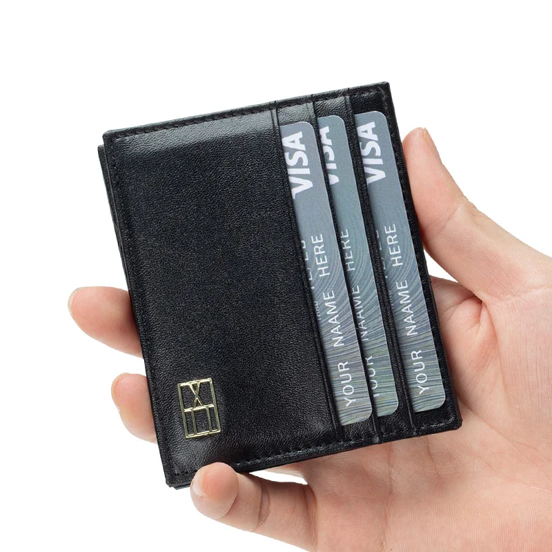 Nieuwe flip kaarthouder grote capaciteit echt lederen portemonnee. Bewaar je kaarten en geld stijlvol en veilig.
