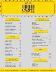 Asante Cafe menu 2