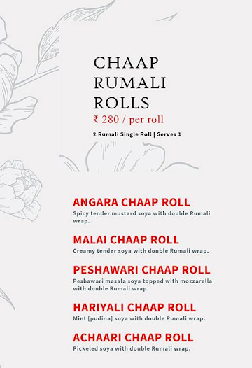 Chaap Waala menu 