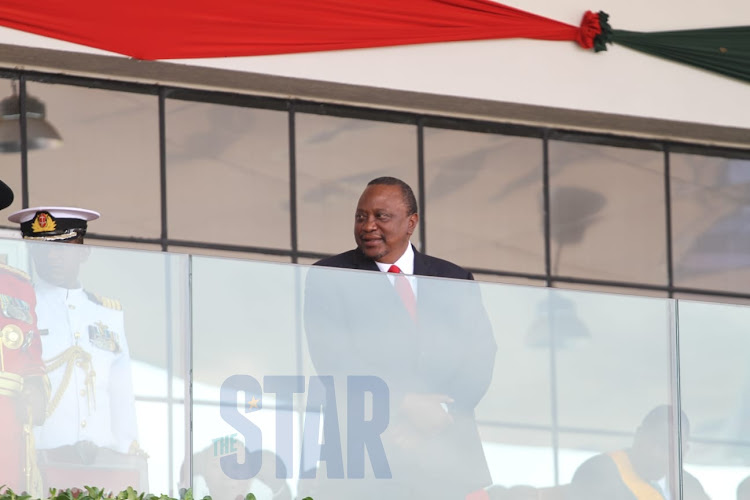 President Uhuru Kenyatta during the 59th Madaraka Day celebration at Uhuru Gardens on Wednesday, June 1.