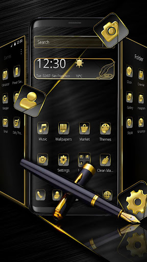 Gold Black Pen Business Theme