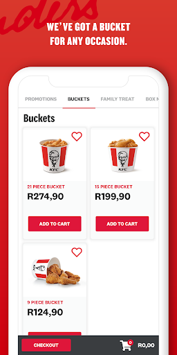 Screenshot KFC South Africa