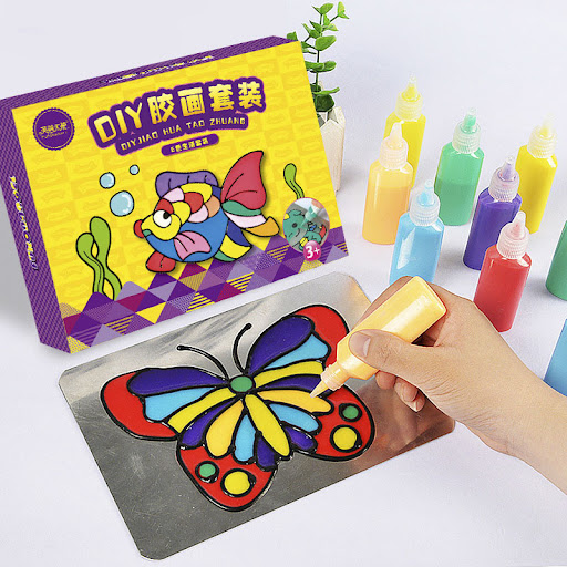 Title 4, Childrens Handmade DIY Glue Painting Set Unlea...