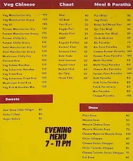 Balaji Snacks menu 1