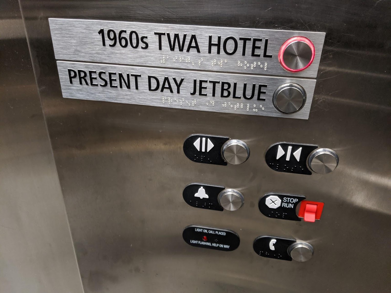 TWA Hotel Lift Buttons