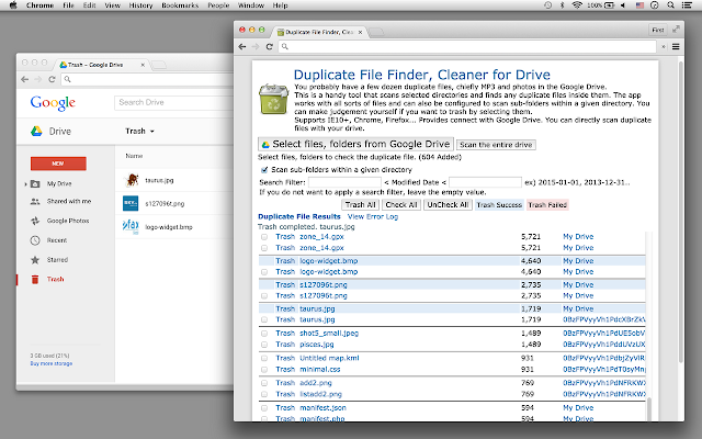 Screenshot of Duplicate File Finder, Cleaner for Drive