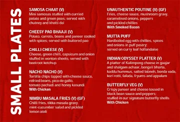 Monkey Bar menu 