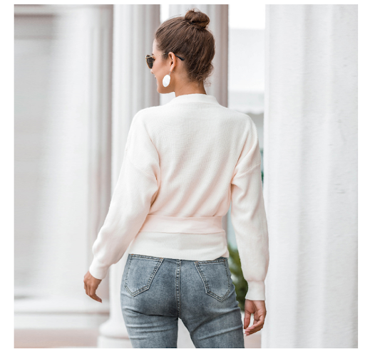 Title 14, Double Breasted Long Sleeve Sweater Women