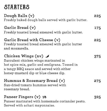 The Poona Project by Pizza Express menu 