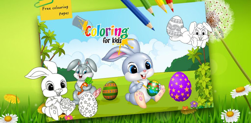 Easter bunny egg coloring book