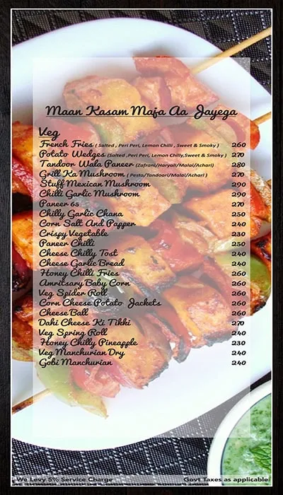 EDGE Bar & Lounge menu 