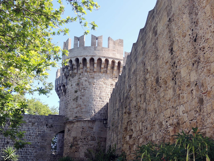 Palace of the Grand Master, an ancient battlement on Rhodes, Greece.