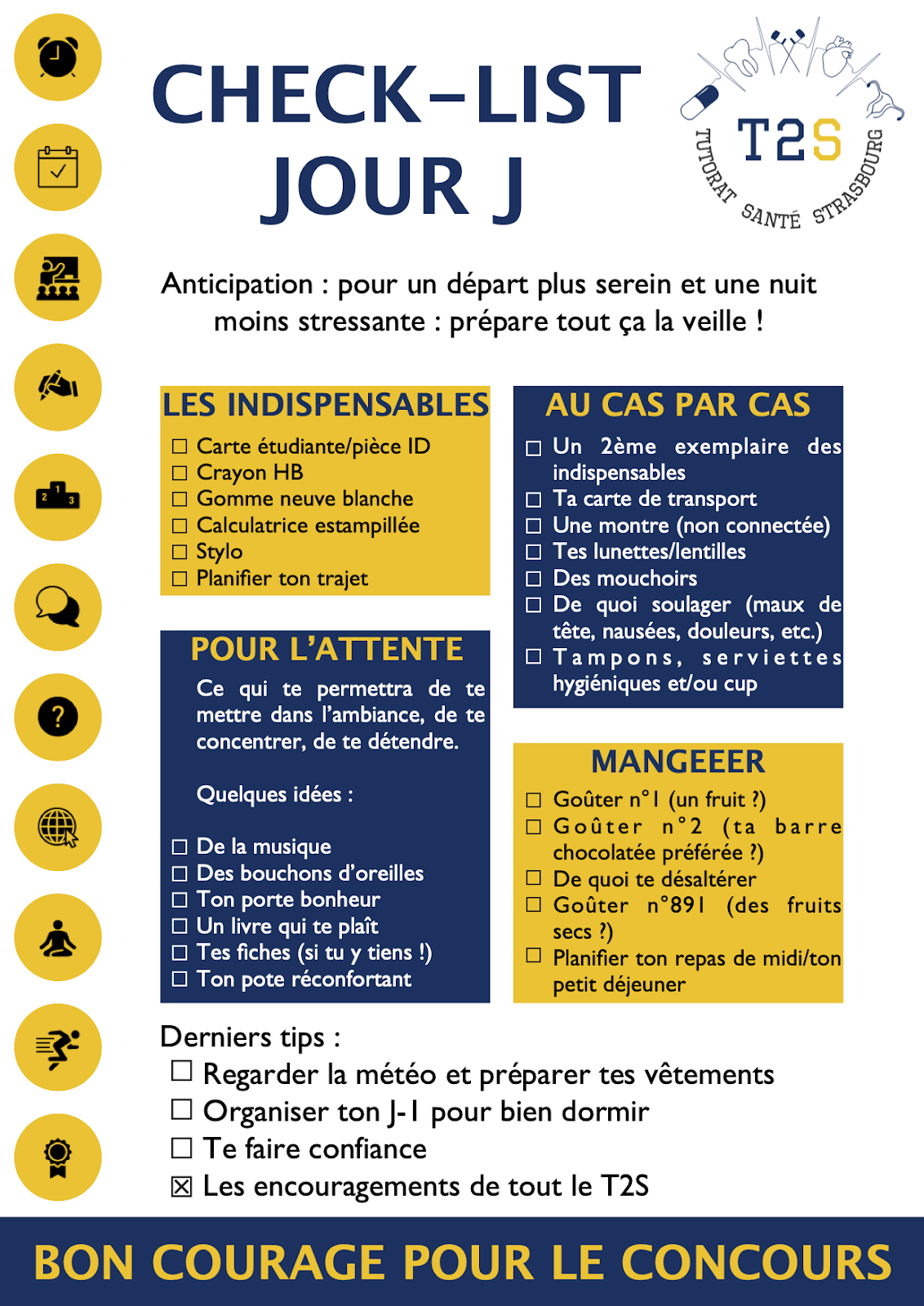 Check List Du Concours Et Petit Mot D Encouragement Tutorat Sante Strasbourg